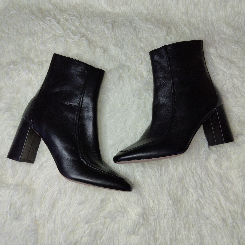 J.Crew Square-Toed Ankle Boots in Italian Leather Size 12 - Picture 3 of 14